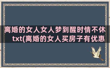 离婚的女人女人梦到醒时情不休 txt(离婚的女人买房子有优惠吗)